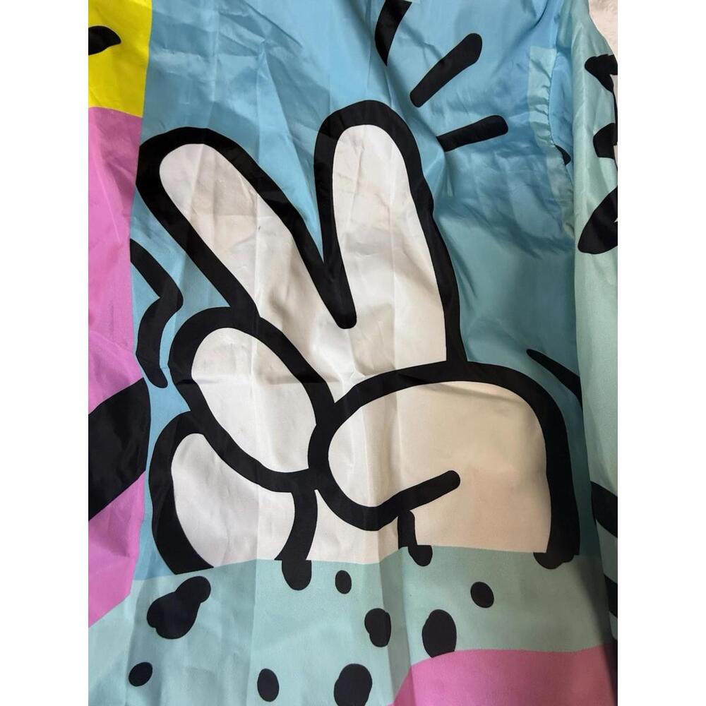 Reason Men’s RELAX ANORAK 80s Colorful Pullover Hoodie Windbreaker Jacket Large - Picture 7 of 16